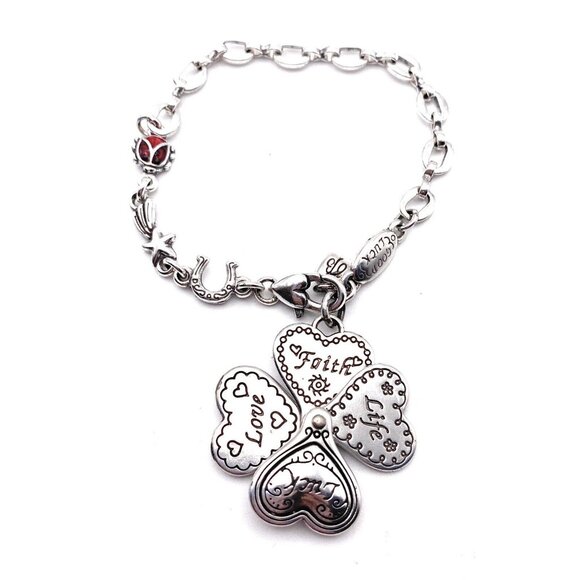 Brighton Good Luck Shamrock Closing Heart Love Faith Life Red Lady Bug Bracelets - Picture 1 of 4